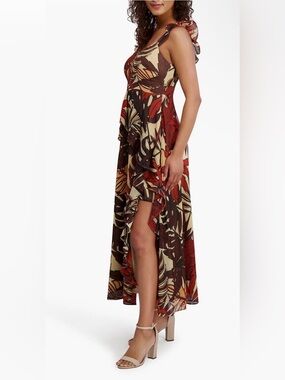 Siena Printed fit and flare Chiffon Midi Dress Sz 2